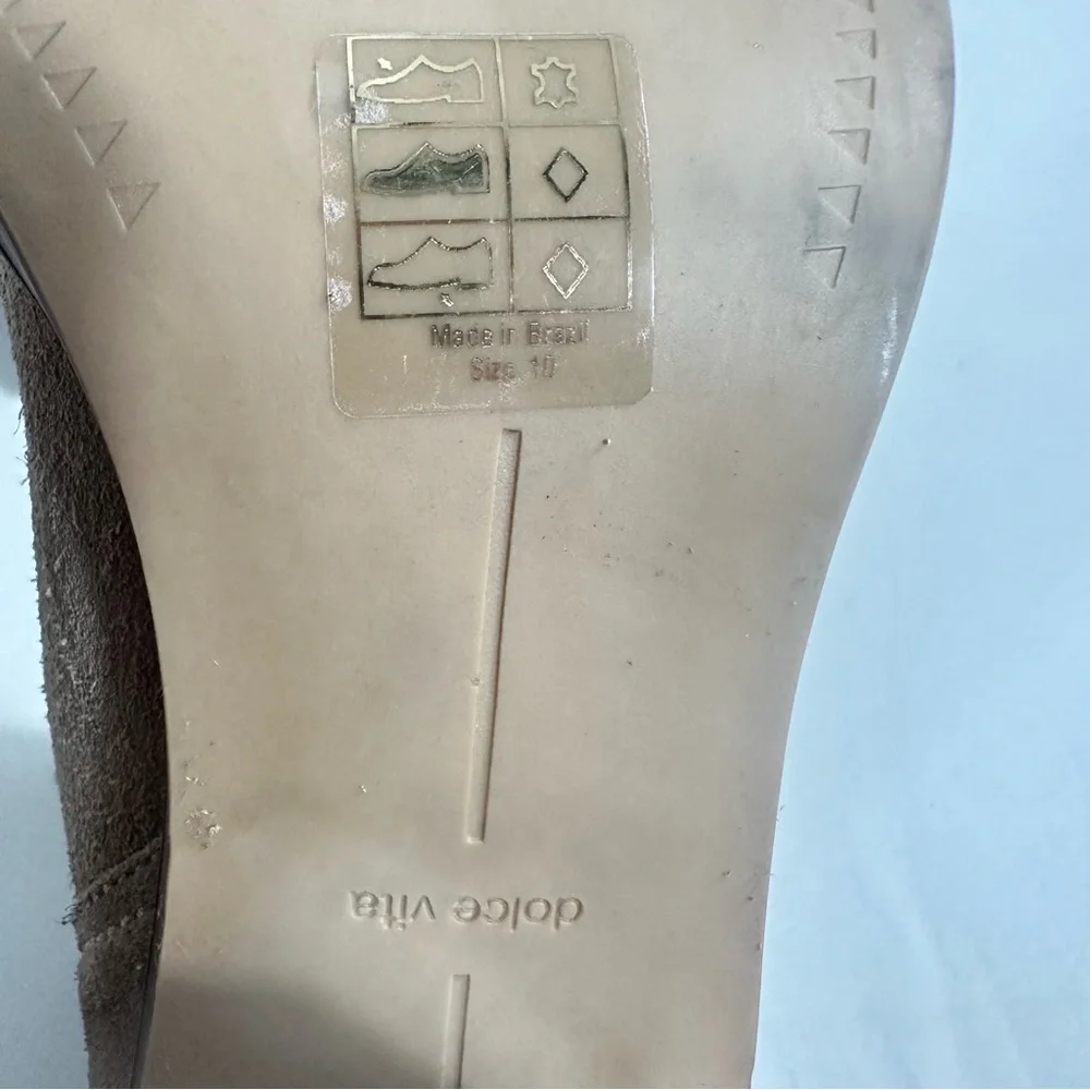 Dolce Vita Womens Sz 10 Boots Spade Tan Suede Block Heel Pull On Ankle Booties - Picture 12 of 12